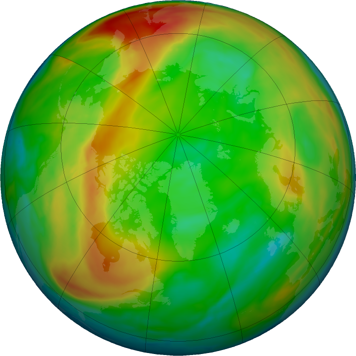 Arctic ozone map for 28 January 2022